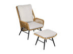 Fauteuil Nidchicshop de jardin inclinable avec repose-pied coussins inclus résine tressée aspect rotin 19869NWJE