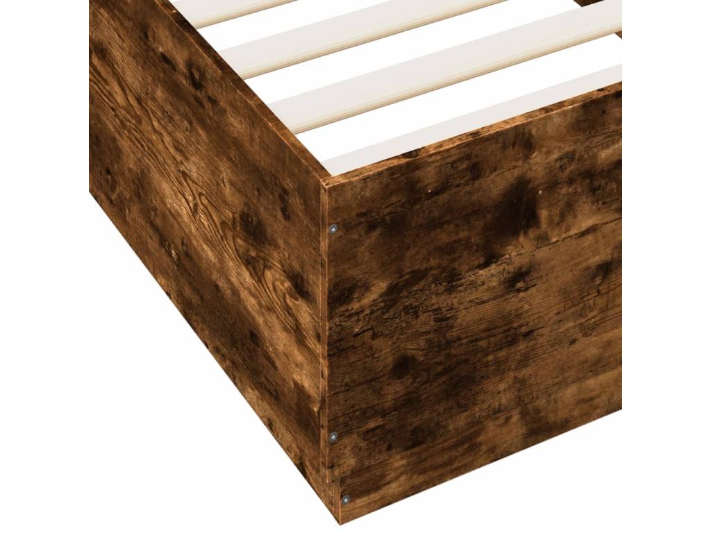 Cadre de lit chêne fumé 100x200 bois d'ingénierie 50416UXEB