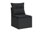 Salon de jardin 12 pcs avec coussins noir résine tressée 55772YMMB