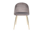 Nidchicshop - Lot de 2 Chaises Velours Gris et Pieds Métal Doré 43228BZAU