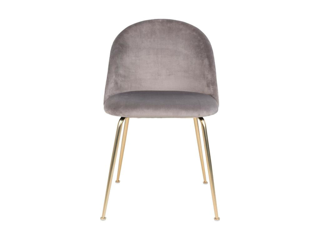 Nidchicshop - Lot de 2 Chaises Velours Gris et Pieds Métal Doré 43228BZAU