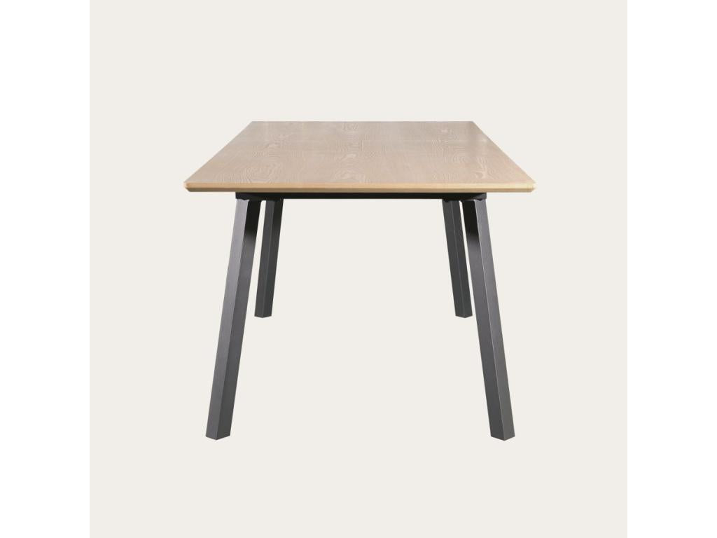 Table à manger extensible effet bois chêne beige 160x75 98110EDKS