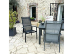 Fauteuil de jardin en aluminium avec dossier réglable noir lot de 2 Nidchicshop 77414SPJF