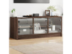 Meuble TV avec portes en verre chêne marron 102x37x42 cm 70107QYJU