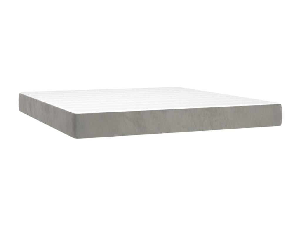 Sommier à Calmetop de lit et matelas Gris clair 160x200cm Velours 93727WKDV