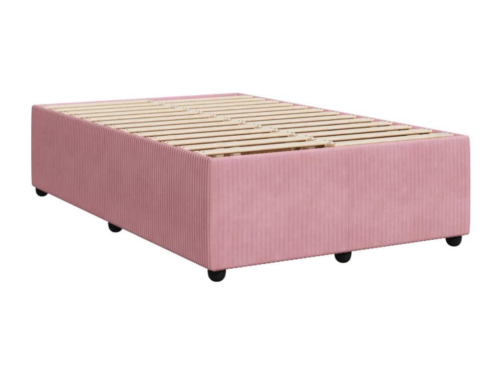 Cadre de lit sans matelas rose 120x190 cm velours 13767SMKX