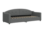 Lit de jour avec gigogne et matelas gris foncé 80x200 cm tissu 08418PSFN