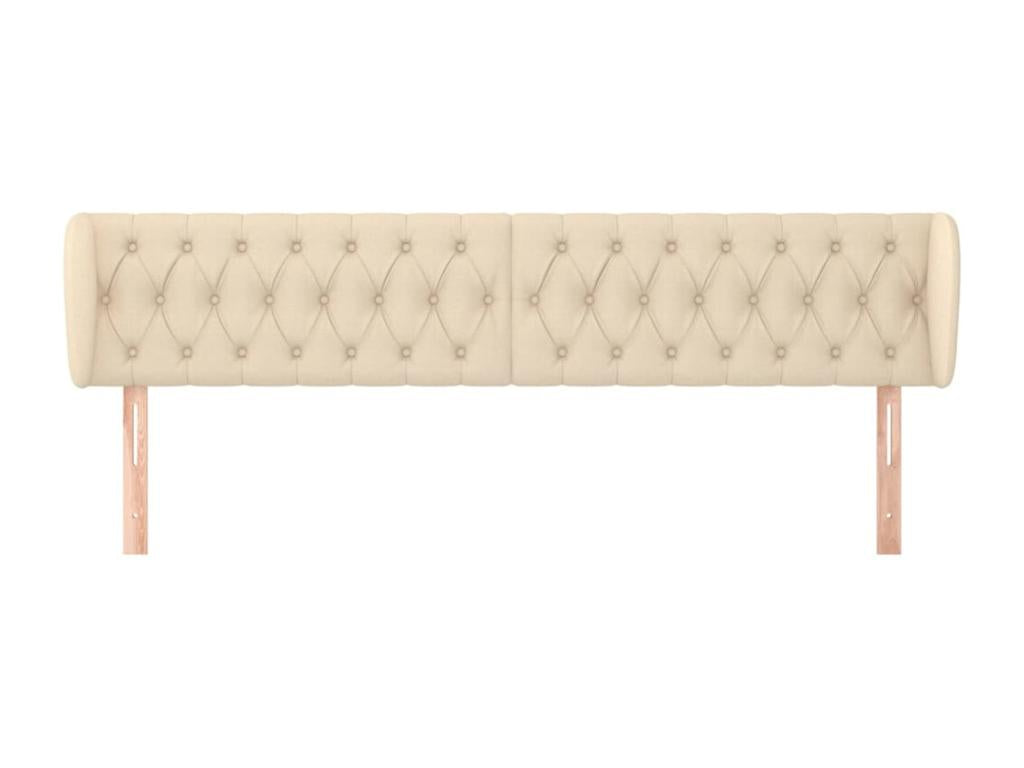 Tête de lit avec oreilles Crème 203x23x78/88 cm Tissu 43637FADV