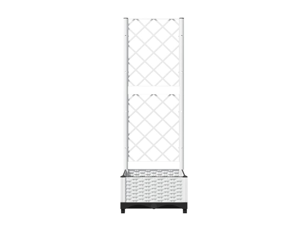 Jardinière avec treillis Blanc 40x40x121.5 PP 74302QYOV