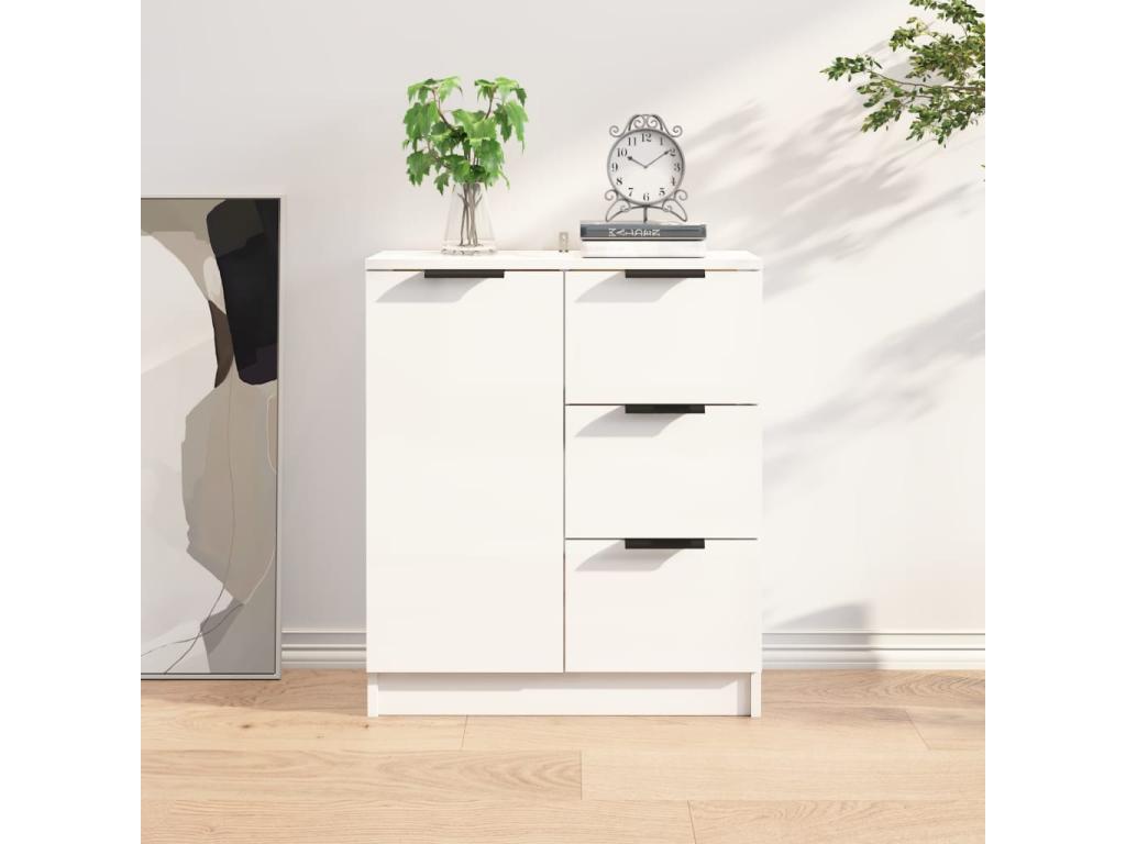 Buffet Blanc brillant 60x30x70 cm Bois d'ingénierie 20272NASV