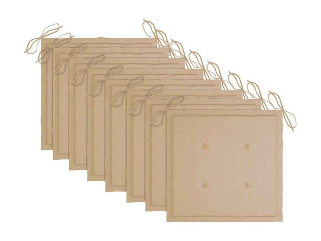Chaises de jardin avec coussins lot de 8 Bois d'Calmetop solide 77825HXRJ