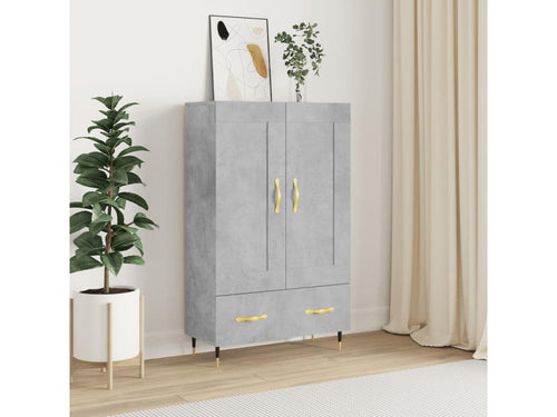 Buffet haut gris béton 69.5x31x115 cm bois d'ingénierie 55516MIPD