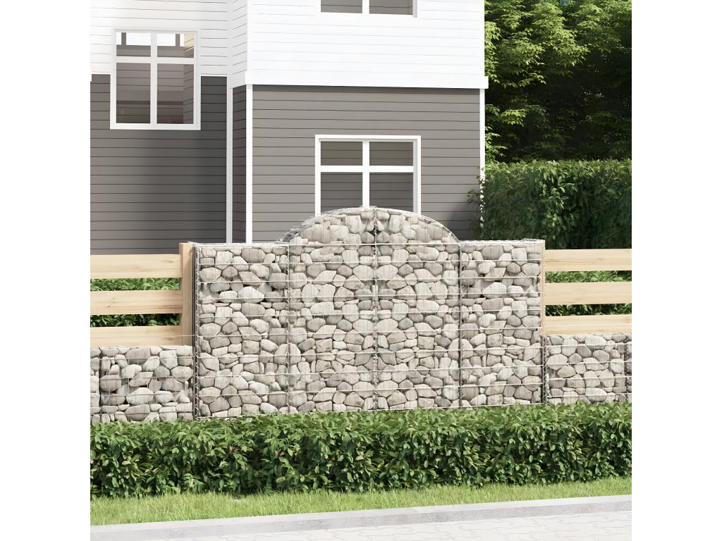 Paniers à gabions arqués 13 pièces 200x50x120/140 cm Fer renforcé 62336MXVH
