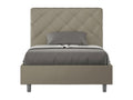 Lit 1 place et demi avec sommier rembourrée 120x210 similicuir cappuccino Nidchicshop 70031YDDI