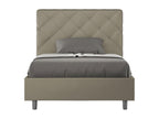 Lit 1 place et demi avec sommier rembourrée 120x210 similicuir cappuccino Nidchicshop 70031YDDI
