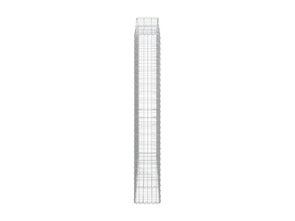 Paniers à gabions arqués 2 pièces 200x30x200/220 cm fer galvanisé 62384BFBK