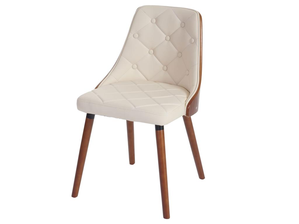 Chaise de salle à manger Calmetop-A75 simili cuir crème 90252WPQU