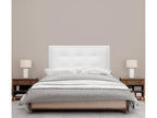 Calmetop Tête de Lit en Similicuir Capitonnée 105x115cm avec Pieds Lit 105 - Blanc 66718MCNX