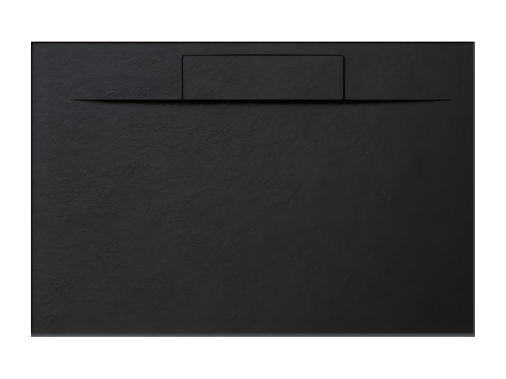 Receveur de douche 135x90 cm noir Bohometop en Résine et Poudre de Marbre avec Grille Latérale EN RÉSINE DE MARBRE 13591HPRS