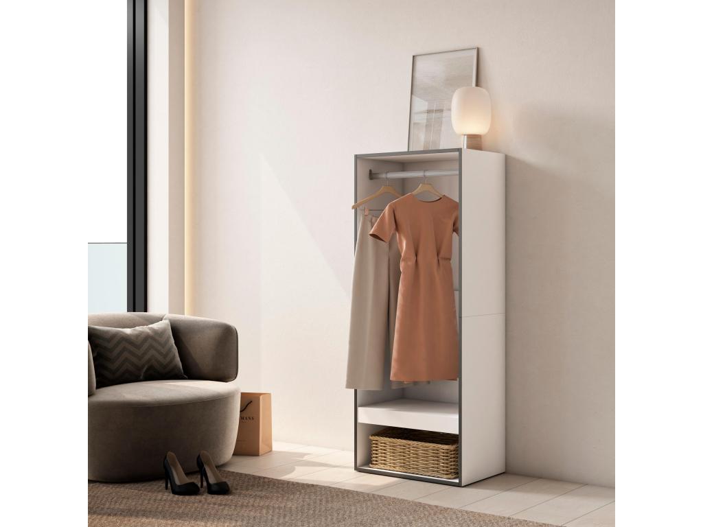 Armoire Vestiaire ouverte 60x35x145 cm Chambre à coucher pièce Vêtement Dressing Blanc 05633IKYR
