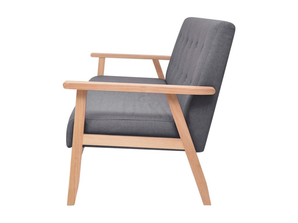 Ensemble de canapés 3 pièces Tissu Gris foncé 81019CXLN