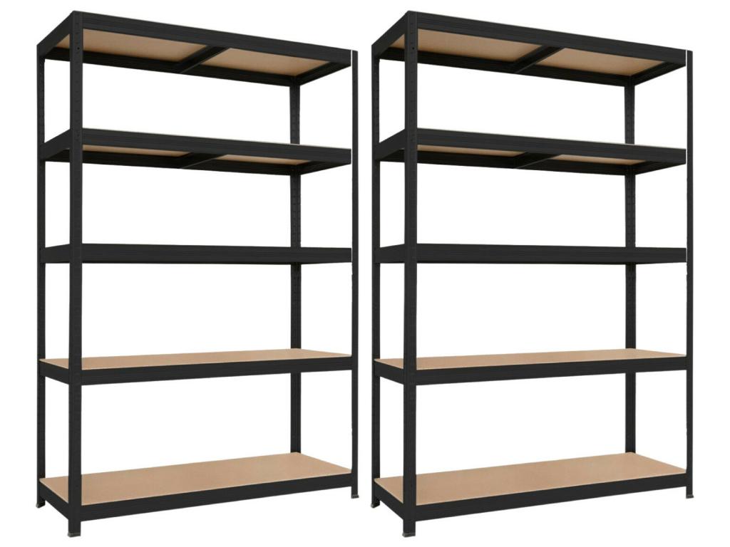 Pack 2 Rayonnages modulaires avec 5 étagères réglables 180x120x60cm 1250Kg O91 43716XAYY