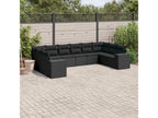 Salon de jardin 10 pcs avec coussins noir résine tressée 56301UABJ