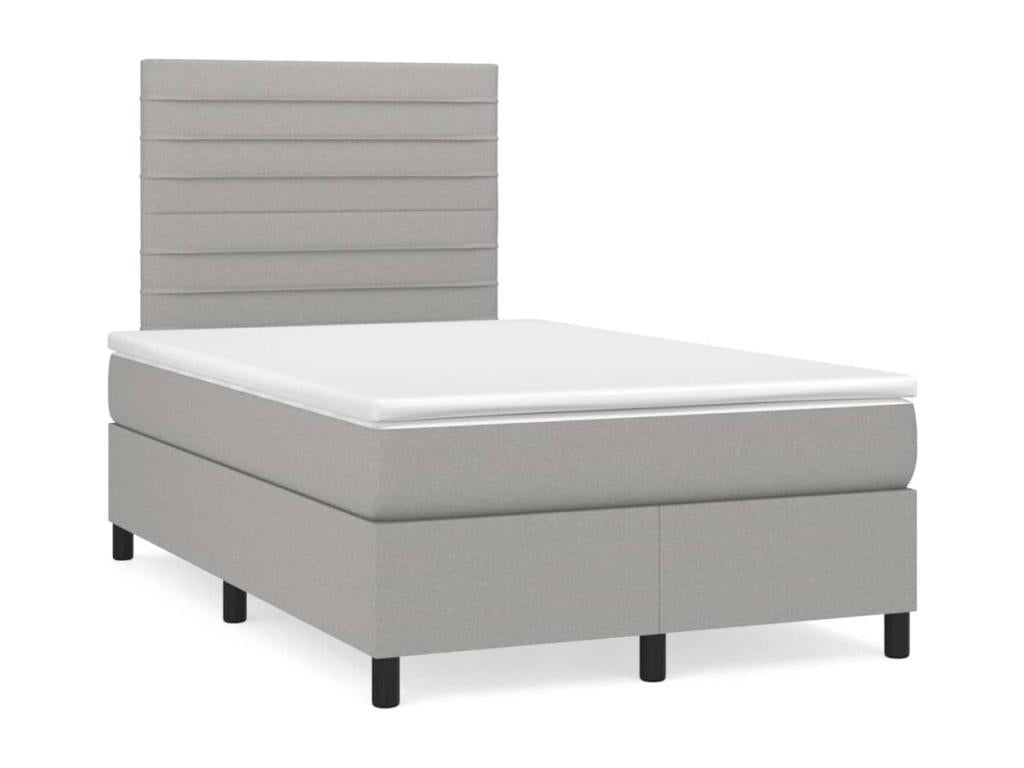 Lit à sommier tapissier avec matelas Gris clair 120x200cm Tissu 23446XAYW