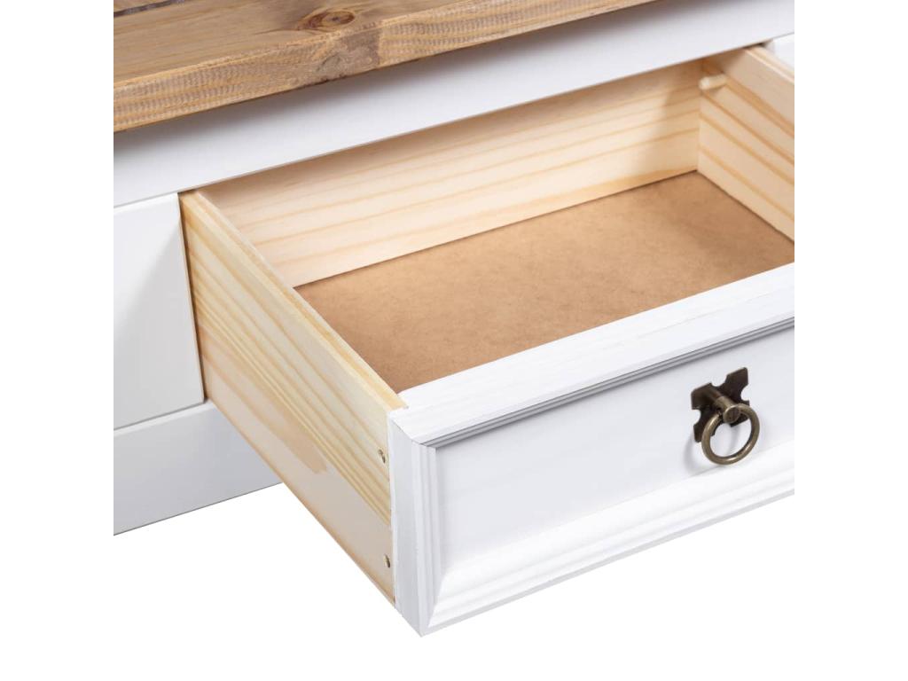 Table basse Pin mexicaine Gamme Bohometop Blanc 100x60x45 cm 72029ZBJQ