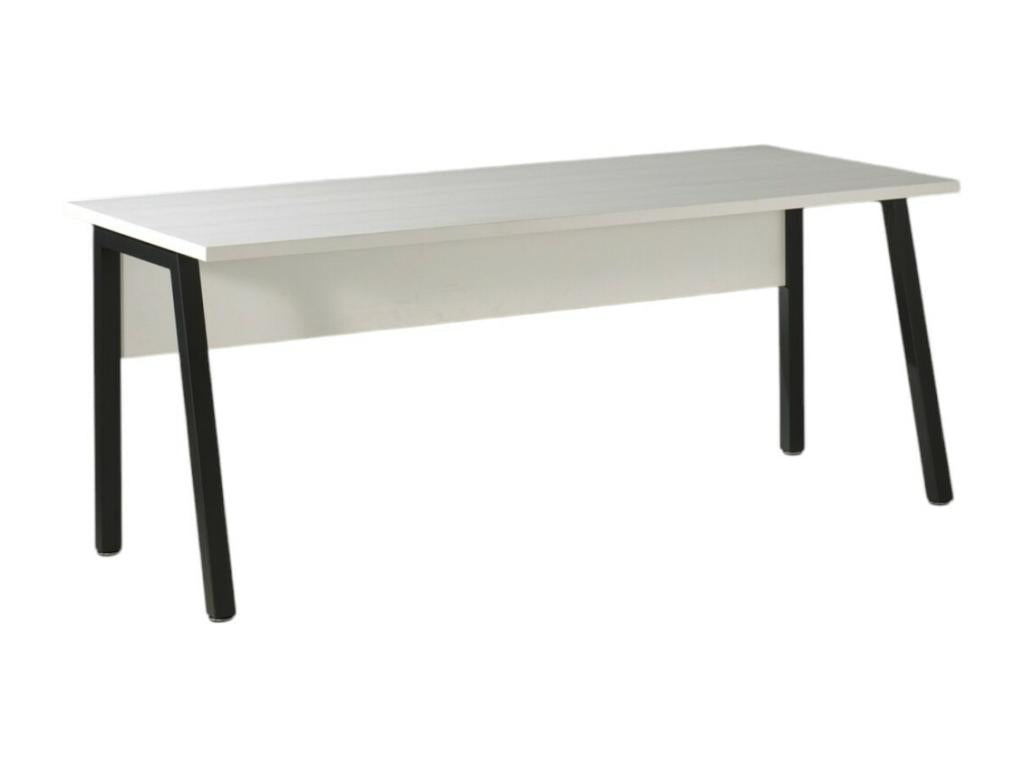 Bureau professionnel droit 150cm – Collection Nidchicshop – Coloris Blanc Mat et Noir 20361DCGP