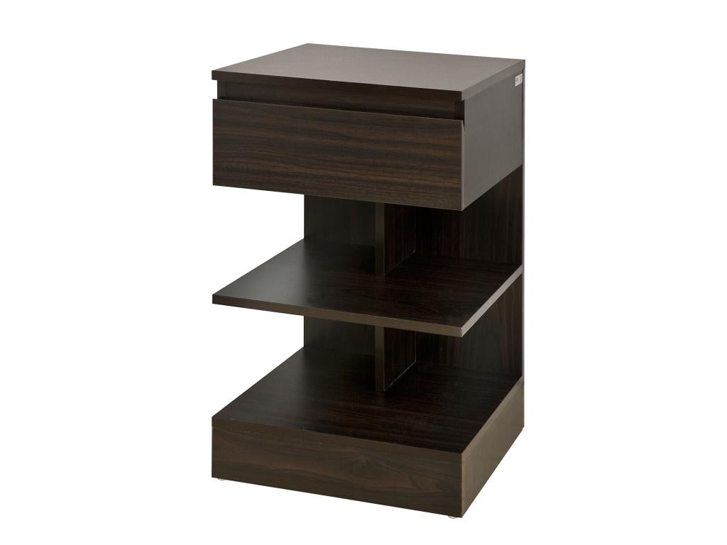 Table de chevet Table d'appoint Bout de Canapé avec 1 tiroir et 2 étagères de rangement FBT49-BR 52492WGQG