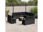Salon de jardin 12 pcs avec coussins noir résine tressée 06477SKMT