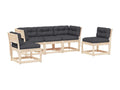 Salon de jardin 5 pcs avec coussins bois de pin massif 94850SKHC