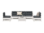 Salon de jardin avec coussins 6 pièces blanc bois de pin massif 69114SBQU