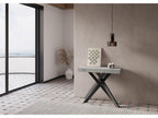 Console extensible 90x40/196 cm Calmetop Small gris béton pieds anthracite 64561SMDE
