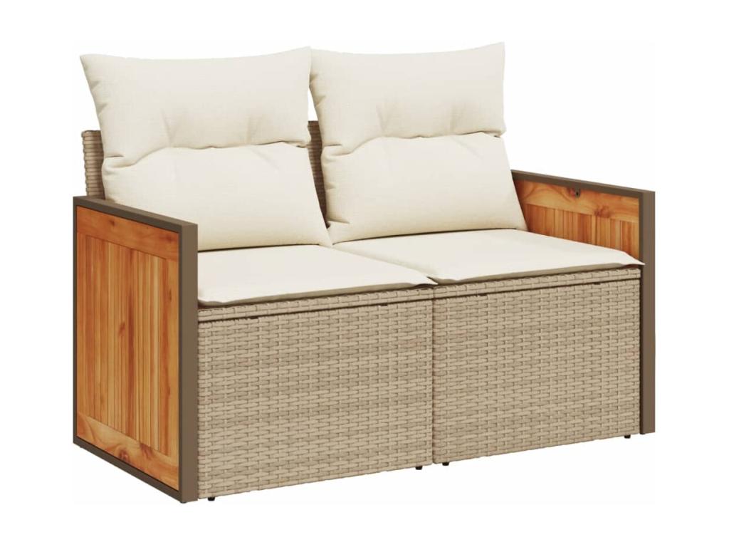 Salon de jardin avec coussins 5 pièces beige résine tressée 09027CKXT