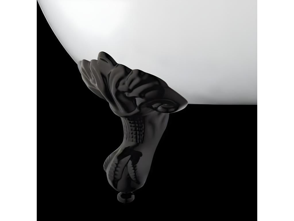 Baignoire ancienne rétro sur pieds Calmetop Noire 171 cm Pieds d'Aigle Noirs 58779VLTR