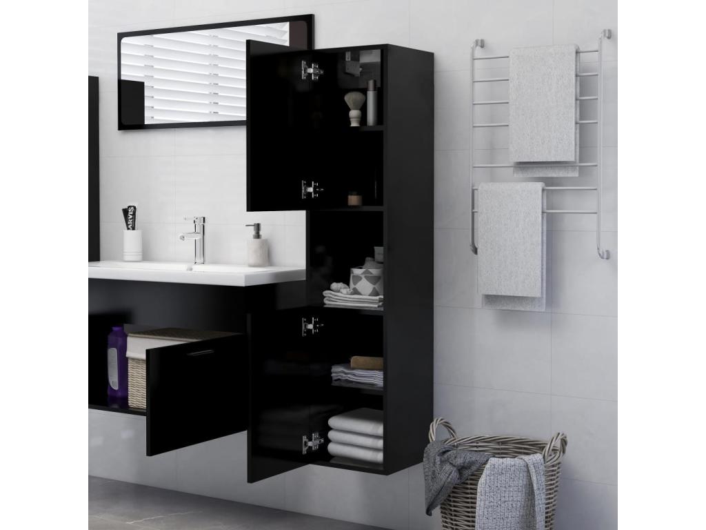 Armoire de salle de bain Noir 30x30x130 78092HKBV