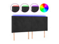 Tête de lit à LED Noir 163x16x118/128 cm Velours 61196DZSD