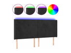 Tête de lit à LED Noir 163x16x118/128 cm Velours 61196DZSD