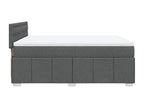Sommier à Nidchicshop de lit avec matelas Gris foncé 160x200cm Tissu 81523GITR
