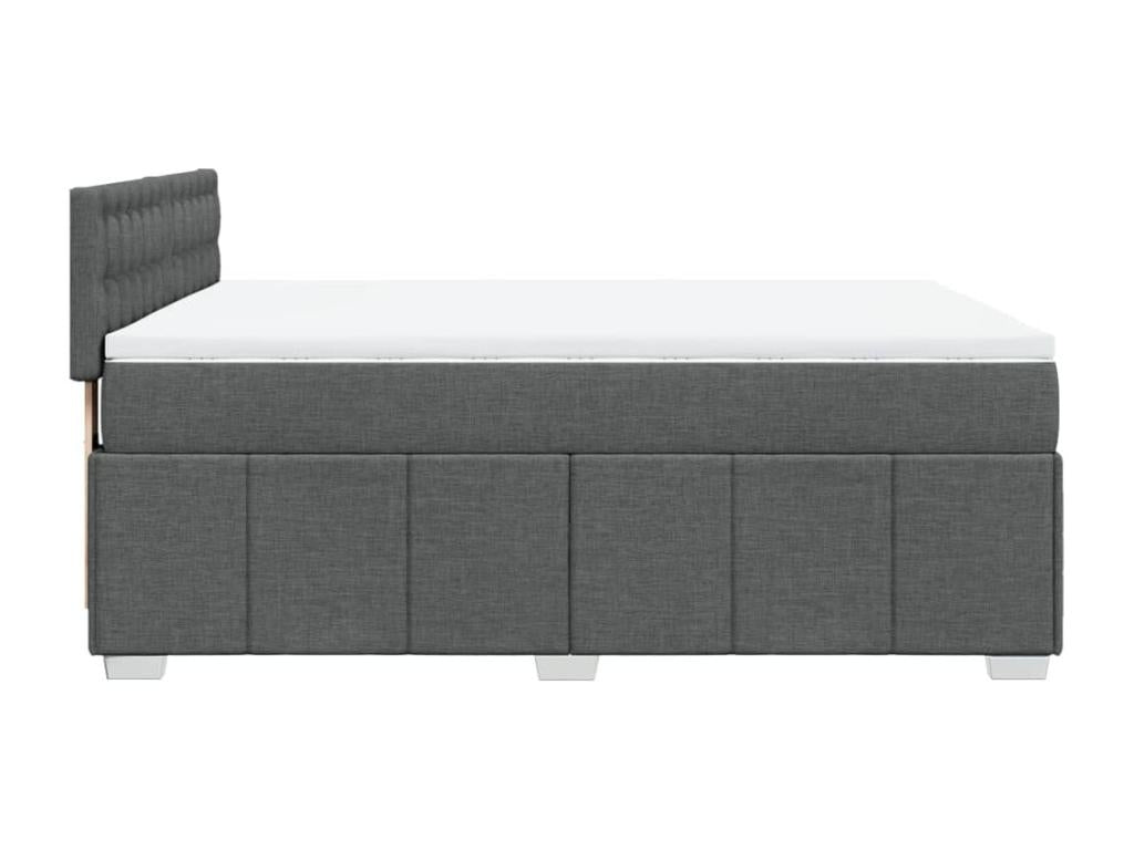 Sommier à Nidchicshop de lit avec matelas Gris foncé 160x200cm Tissu 81523GITR