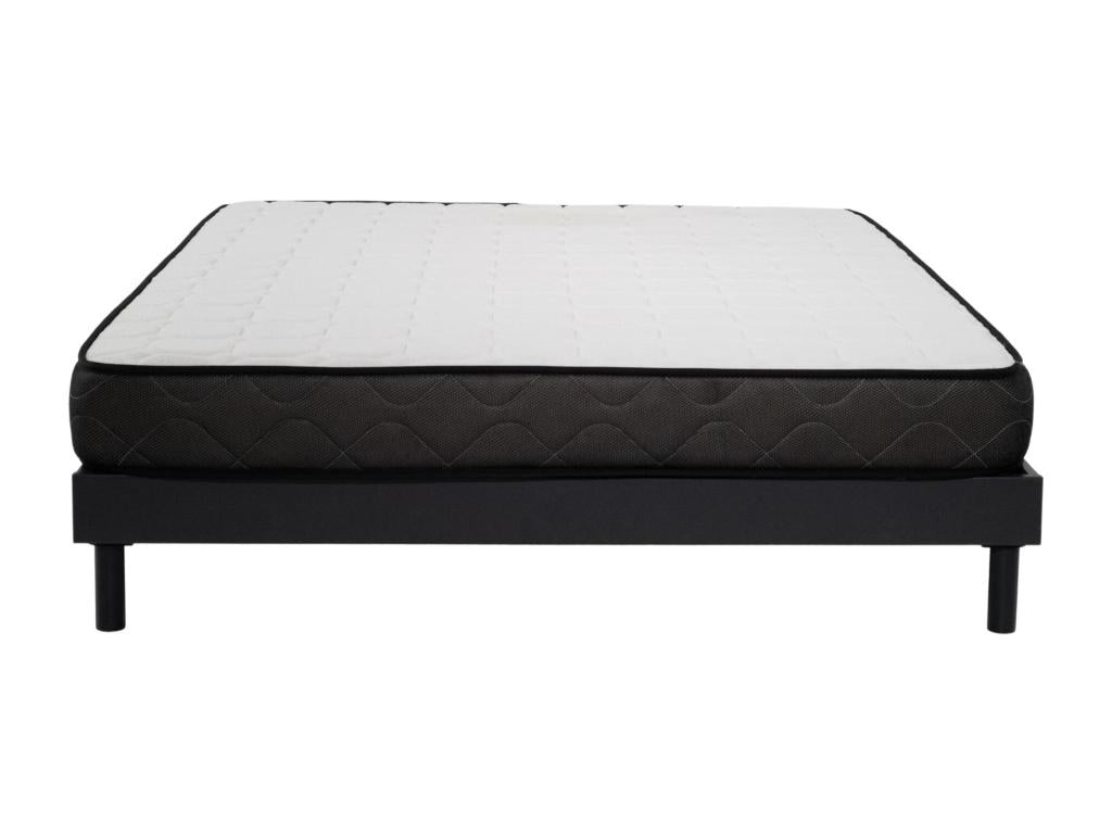 Ensemble Matelas mousse Calmetop - 140x200cm - accueil mémoire de forme - Sommier Calmetop gris 59657SXLO