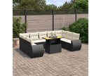 Salon de jardin 10 pièces avec coussins noir résine tressée 73081FXAZ
