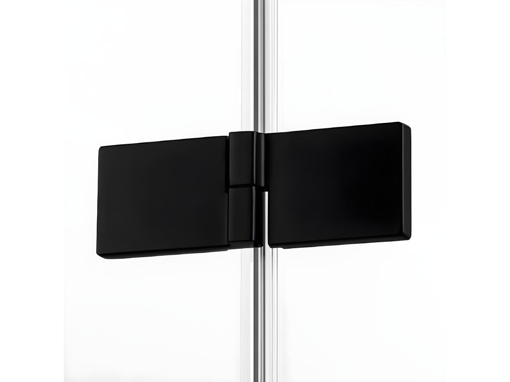 Cabine de douche droite 80x110 pivotante Calmetop NOIR couleur noir accès de face 06505CDLV