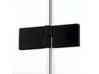 Cabine de douche droite 80x110 pivotante Calmetop NOIR couleur noir accès de face 06505CDLV