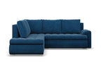 Gauche Canapé d'angle avec fonction couchage Ottoman Corde - Bleu foncé 24233GSDL