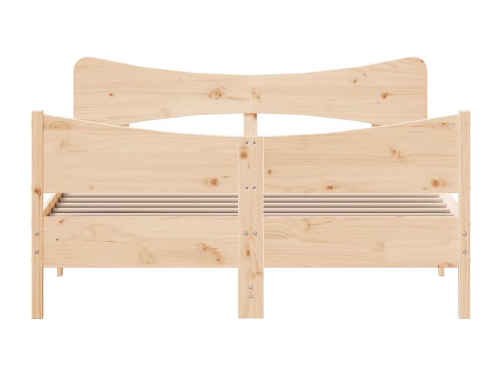 Cadre de lit avec tête de lit 135x190 cm bois de pin massif 03488MRYE