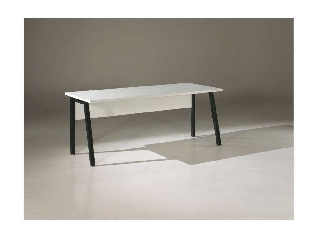 Bureau professionnel droit 150cm – Collection Nidchicshop – Coloris Blanc Mat et Noir 20361DCGP