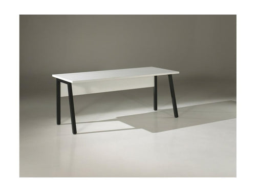 Bureau professionnel droit 150cm – Collection Nidchicshop – Coloris Blanc Mat et Noir 20361DCGP